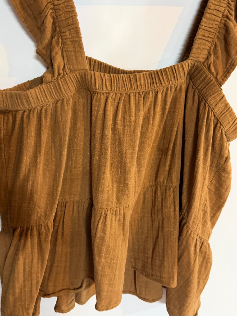 SO Ruffle-Strap Brown Tank - Picture 2 of 3